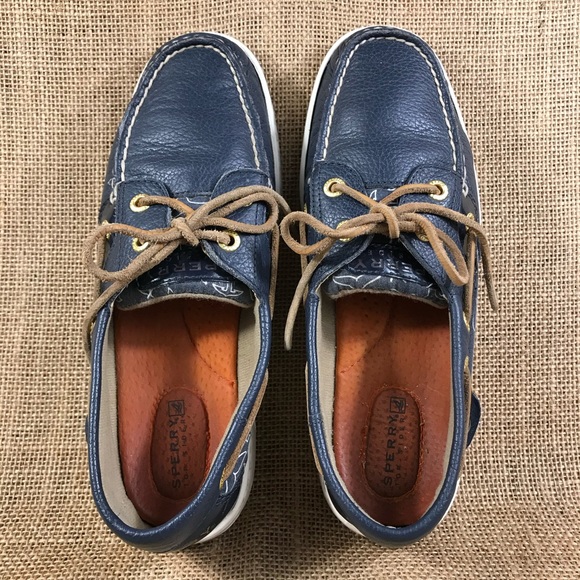 Sperry Top-sider leather blue white size 6.5 M - Picture 8 of 9